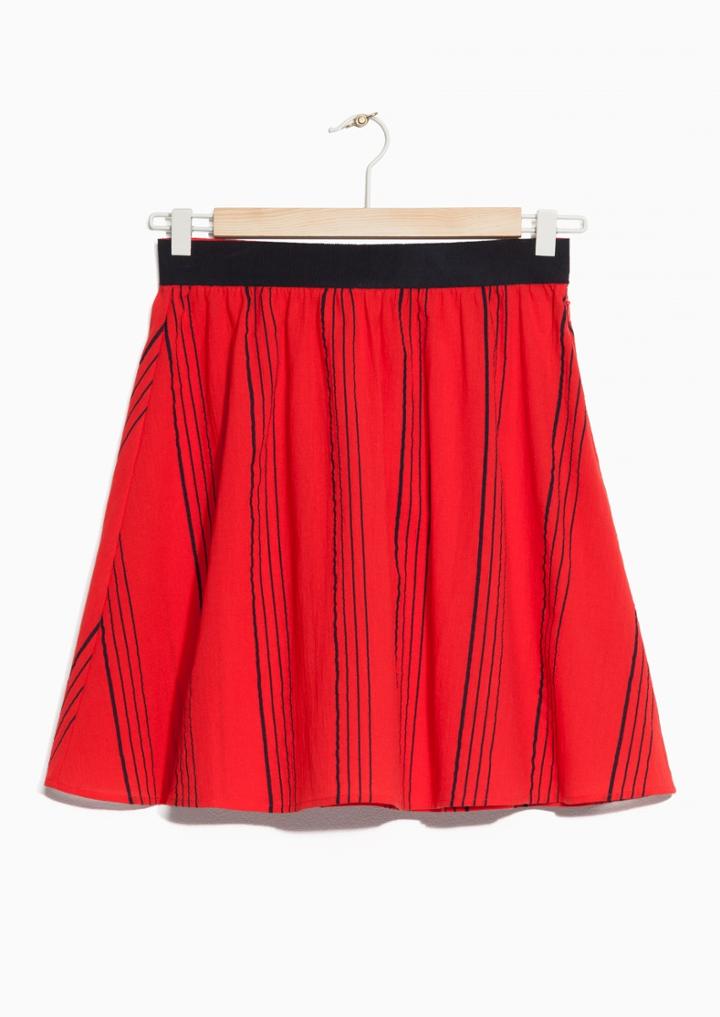 Other Stories Striped Cotton Crepe Skirt