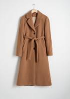 Other Stories A-line Wool Blend Belted Coat - Yellow