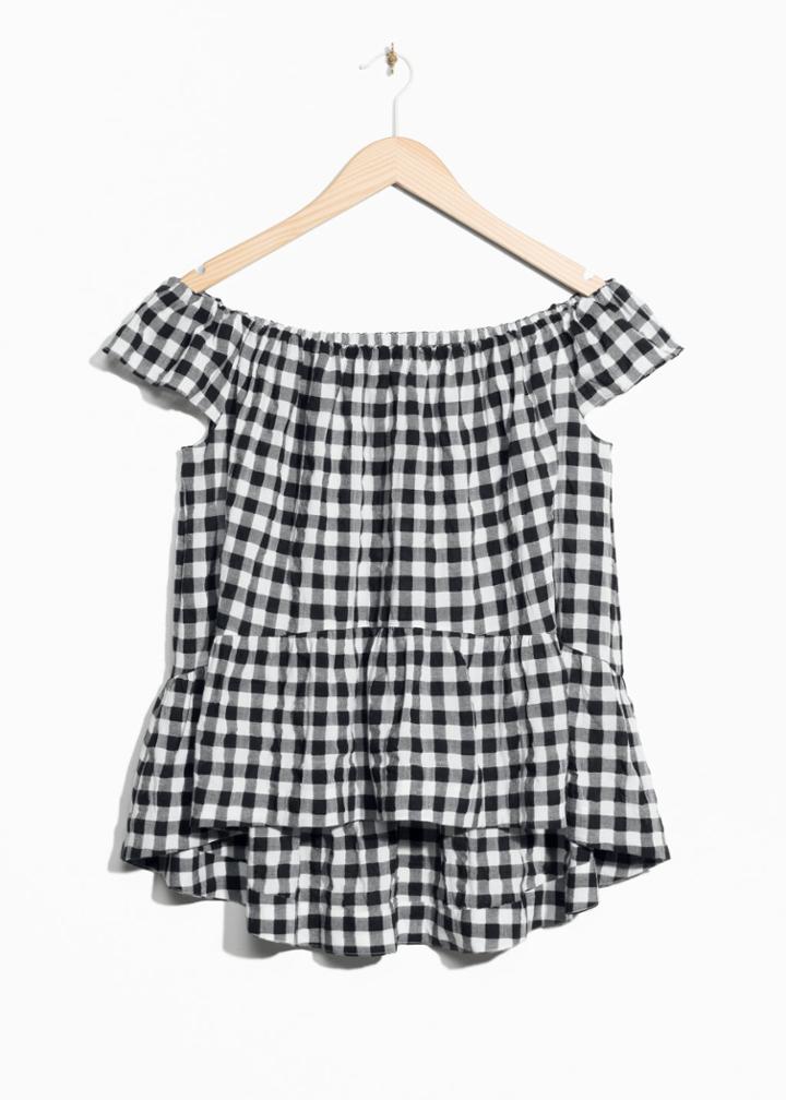Other Stories Checkered Top - Black