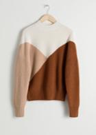 Other Stories Colour Block Sweater - Beige