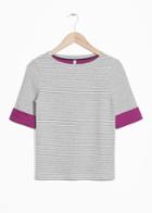 Other Stories Dot And Stripe Top - Pink