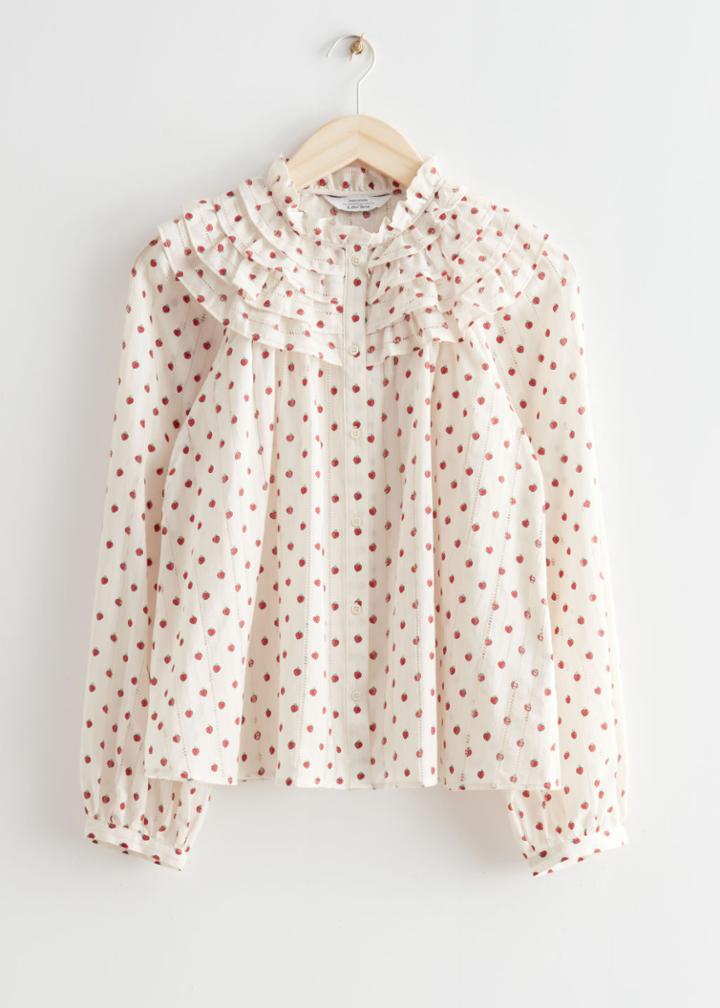Other Stories Ruffled Collar Blouse - White