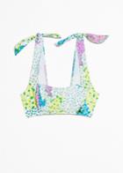 Other Stories Square Tie Floral Bikini Top - White
