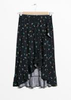 Other Stories Printed Cascade Skirt - Black