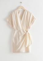 Other Stories Relaxed Wrap Mini Dress - Beige