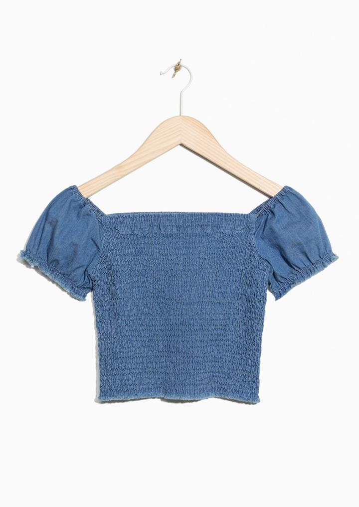 Other Stories Smocked Off-shoulder Top