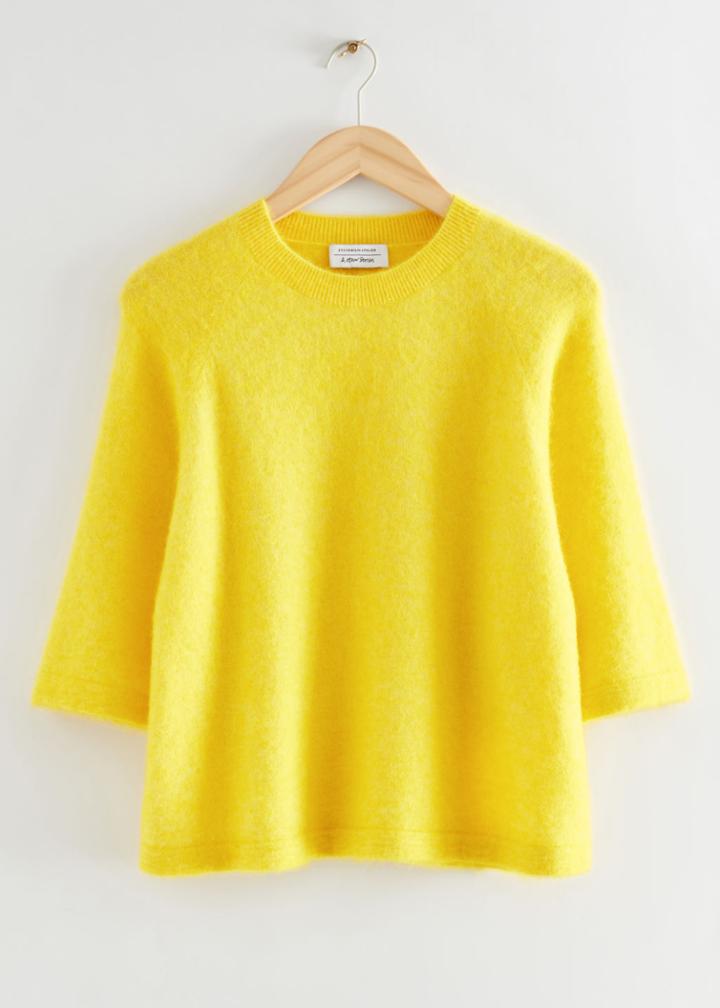 Other Stories Boxy Alpaca Knit T-shirt - Yellow