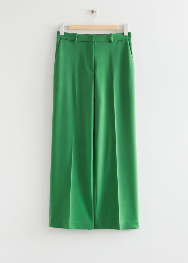 Other Stories Straight Press Crease Trousers - Green