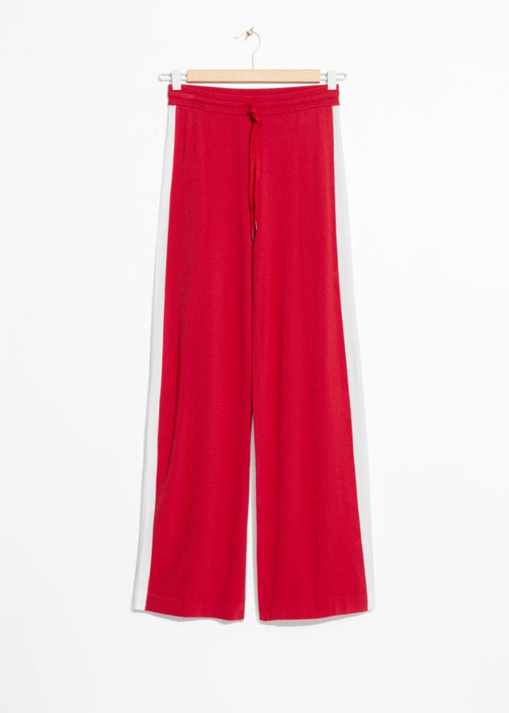 Other Stories White Side Panel Trousers - Red