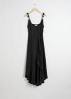 Other Stories High Low Wrap Midi Dress - Black