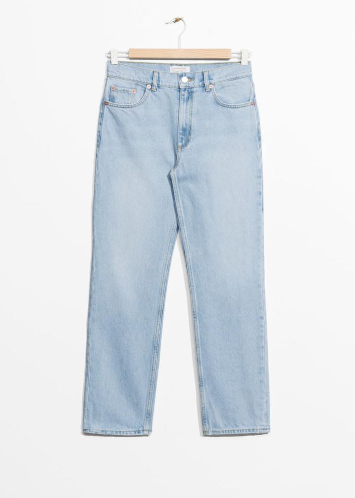 Other Stories Straight Fit Light Wash Jeans - Blue