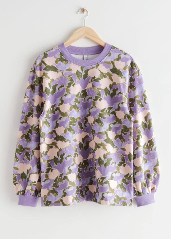 Other Stories Oversized Printed Sweatshirt - Purple