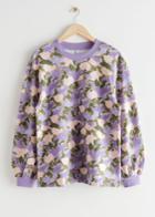 Other Stories Oversized Printed Sweatshirt - Purple