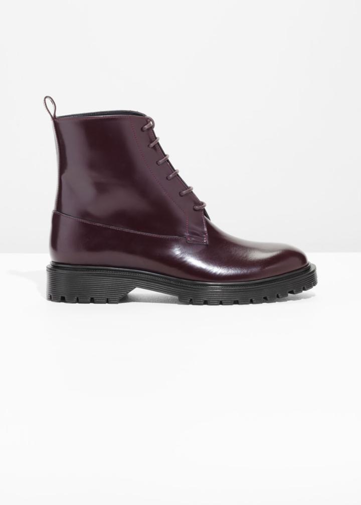 Other Stories Lace-up Leather Boots - Brown