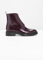 Other Stories Lace-up Leather Boots - Brown
