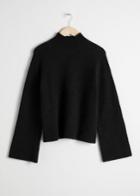 Other Stories Bell Sleeve Turtleneck Sweater - Black
