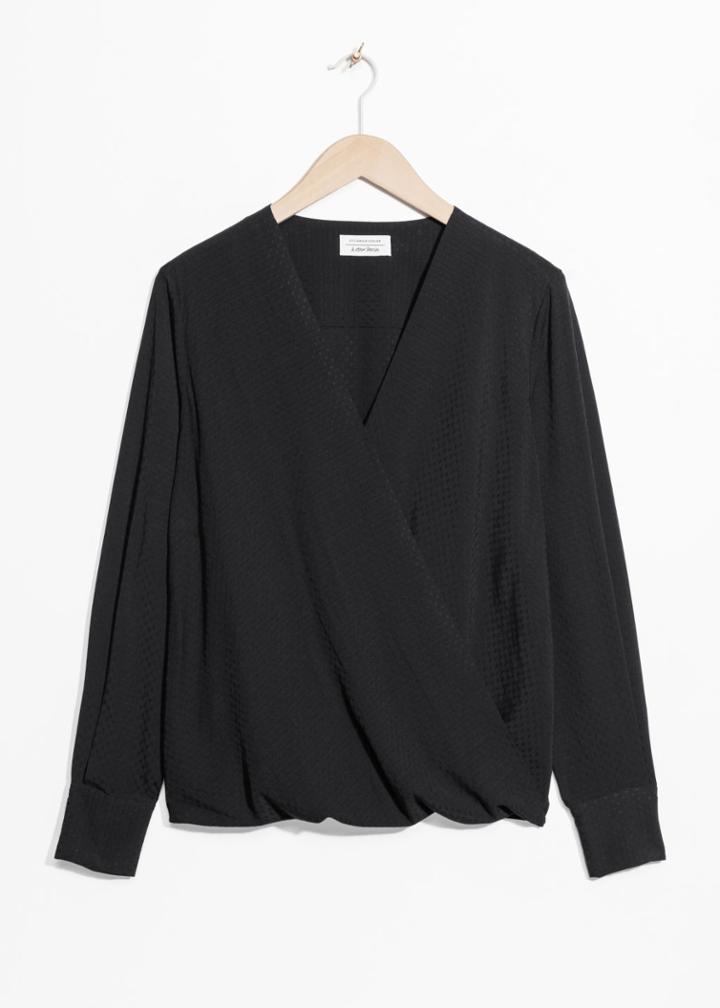Other Stories Wrap Top - Black