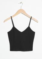 Other Stories Ribbed Crop Tank Top - Black