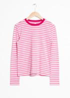 Other Stories Striped Long Sleeve Tee - Pink