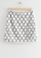 Other Stories Sparkly High Waisted Mini Skirt - White