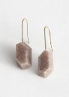 Other Stories Raw Edge Stone Hanging Earrings - Purple