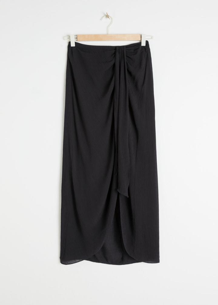 Other Stories Midi Sarong Skirt - Black