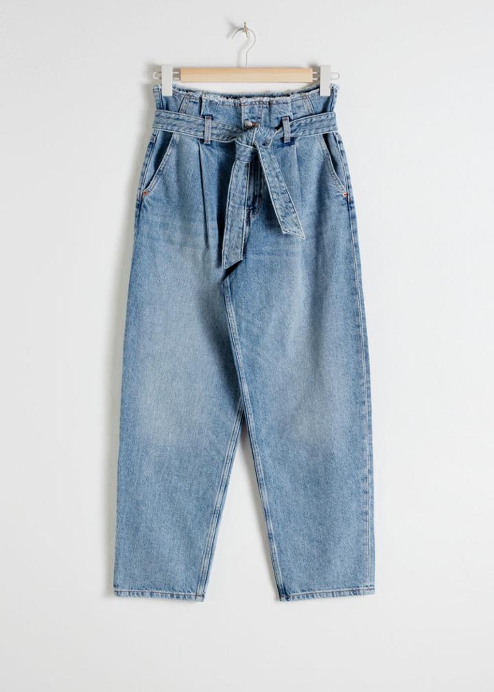 Other Stories High Belted Organic Cotton Jeans - Blue