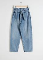 Other Stories High Belted Organic Cotton Jeans - Blue