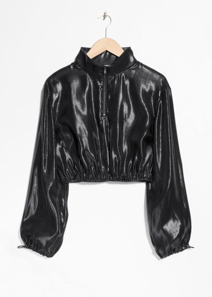 Other Stories Elastic Trim Blouse - Black