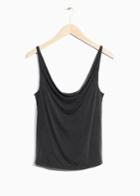 Other Stories Drapey Cupro Top - Black
