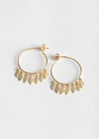 Other Stories Open Leaf Charm Hoops - Gold