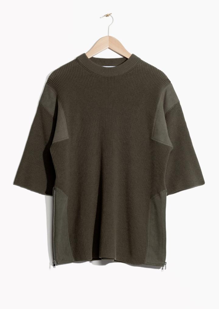 Other Stories Short-sleeved Patch Sweater