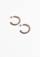 Other Stories Rose Gold Hoops - Brown