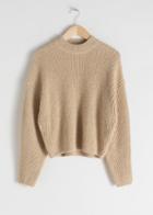 Other Stories Cotton Blend Rib Knit Sweater - Beige