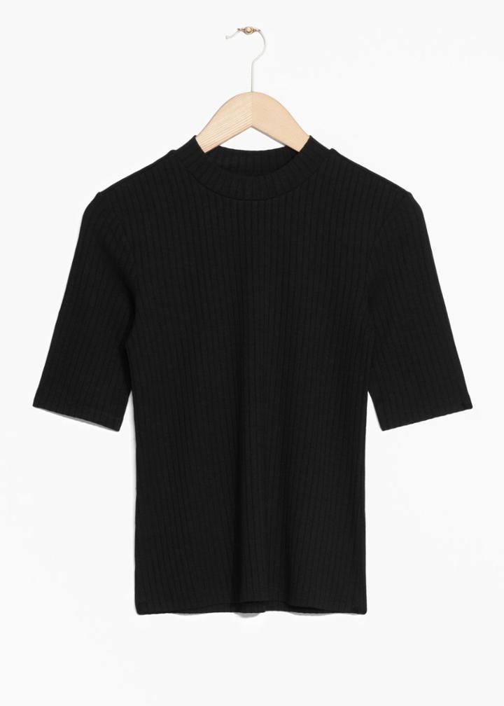 Other Stories Ribbed Top - Black