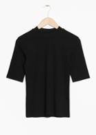 Other Stories Ribbed Top - Black