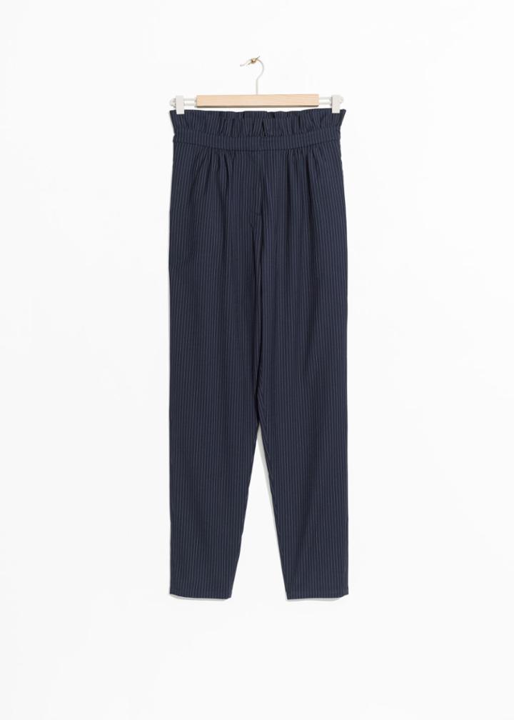 Other Stories Pinstripe Trouser - Turquoise