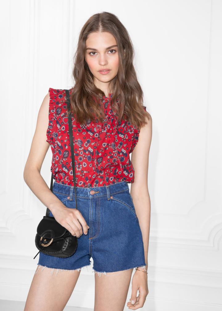Other Stories Frill Sleeveless Blouse - Red