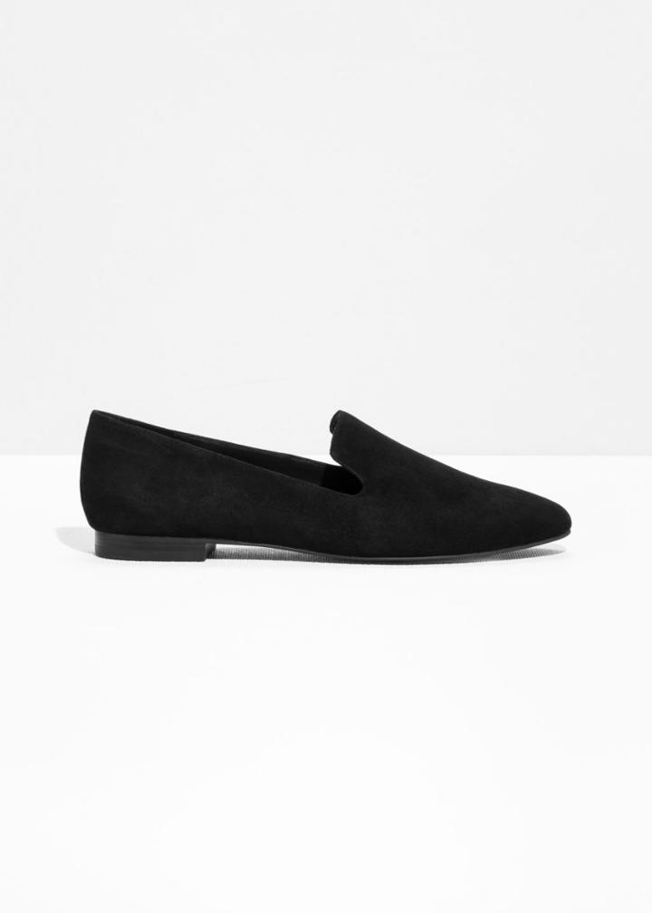 Other Stories Suede Slipper Loafer - Black
