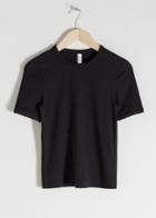 Other Stories Fitted Stretch Rib T-shirt - Black