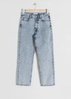Other Stories Straight Mid Rise Jeans - Turquoise
