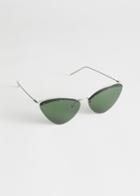 Other Stories Frameless Cat Eye Sunglasses - Silver