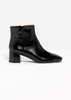 Other Stories Patent Leather Ankle Boots