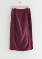 Other Stories Relaxed Midi Wrap Skirt - Red