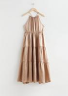 Other Stories Strappy Tiered Maxi Dress - Beige