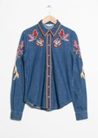 Other Stories Embroidery Denim Shirt - Blue