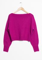 Other Stories Cropped Boatneck Sweater - Pink