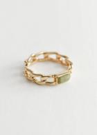 Other Stories Gemstone Chain Ring - Green