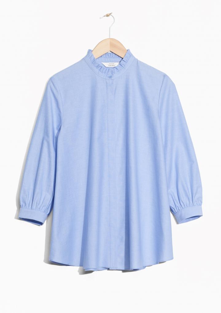 Other Stories Relaxed Ruffle Collar Blouse