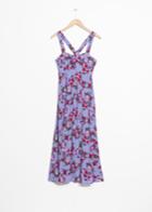 Other Stories Floral Sweetheart Midi Dress - Blue